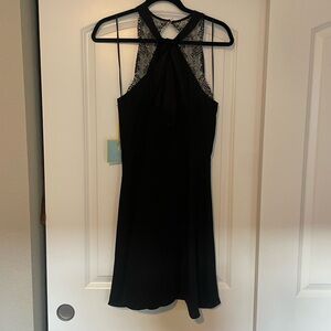 Elegant Black Lace Halter Dress